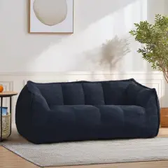 Pamapic Oversized Teddy Fabric Bean Bag Chair, Foam Filled Double Seater for Living Room