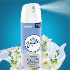 Glade Odor Fighting Soft Mist Aerosol Room Air Freshener - Clean Linen - 16oz/2ct