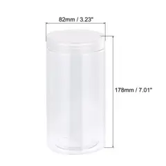 Unique Bargains Round Clear Plastic Empty Jars with Transparent Screw Top Lids for Storage 6 Pcs