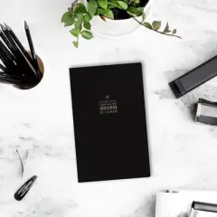 Blue Sky Day Designer Weekly/Monthly Hybrid Work Planning Calendar 5"x8" Black Faux Leather