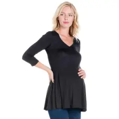 24seven Comfort Apparel Women's Maternity V-Neck Tunic Top