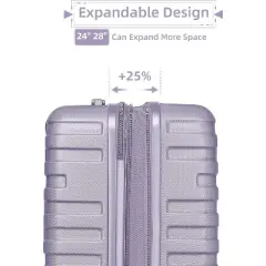 MOEPISY Luggage Sets 6 Piece with Duffel Bags, Hardside Expandable Suitcases with Spinner Wheels TSA Lock, Lavender