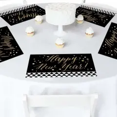 Big Dot of Happiness New Year's Eve - Gold - Party Table Decorations - New Years Eve Party Placemats - Set of 16