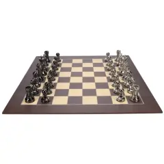 Bobby Fischer&reg; Metal Ultimate Chess Set with Deluxe Wooden Chess Board 21.75 in.