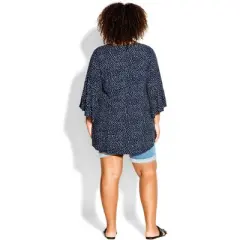 Women's Plus Size Joanna Pintuck Tunic - navy spot | AVENUE