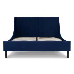 Sandy Wilson Home Aspen Vertical Tufted Headboard Platform Bed Set, Queen