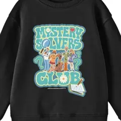 Scooby Doo Mystery Solvers Club Youth Black Crew Neck Sweatshirt