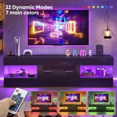 Bestier Black High Gloss TV Stand for TV up to 65" LED Television Entertainment Center Modern TV Cabinet with Storage Drawers