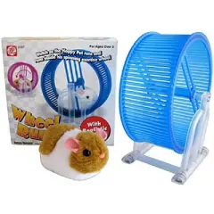 Happy Hamster Pet with Wheel Runner Battery Operated Kid's Toy