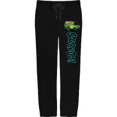 Scooby Doo Mystery Machine Logo Men's Black Graphic Pajama Pants