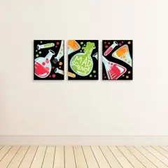 Big Dot of Happiness Scientist Lab - Baby Boy Nursery Wall Art and Mad Science Kids Room Decor - 7.5 x 10 inches - Set of 3 Prints