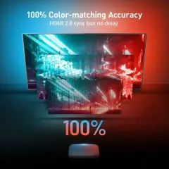 Sympa 2 Pk HDMI Sync RGBIC 55-75 Inch 16. 4ft Smart TV Backlight Led Strip Lighting Compatible with Alexa & Google Assistant, App Control- Multicolor