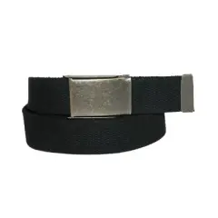 CTM Men's Fabric Belt with Brass Flip Top Buckle (Pack of 3)