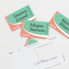 Avery Customizable Self-Laminating Name Badges with Clips, 2.25" x 3.5", White Printable Inserts, 30 Clip Style Laminated Badges (5362)