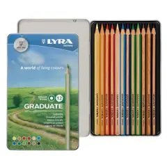 Lyra&reg; Graduate Colored Pencils Set Tin, Assorted Colors, 12 Per Set, 2 Sets