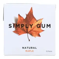 Simply Gum Natural Maple Gum - Case of 12/15 ct