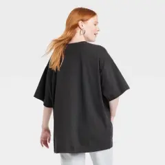 Women's NASCAR Racing Oversized Short Sleeve Graphic T-Shirt - Black