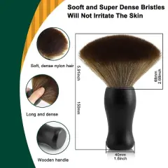 Aoibox 3 in 1 Barber Neck Duster Brush Set, Professional Hair Styling Tool with Nylon Bristles for Cleaning and Grooming (Black)