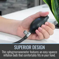 MABIS Precision Series Aneroid Sphygmomanometer Manual Blood Pressure Set with Calibratrated Nylon Cuff and Carrying Case, Adult Large