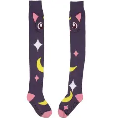 Sailor Moon Crystal Women's Luna Character Design Over Knee High Socks