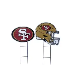 NFL San Francisco 49ers 2pk Logo and Helmet Garden Stake Set