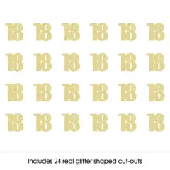 Big Dot of Happiness Gold Glitter 18 - No-Mess Real Gold Glitter Cut-Out Numbers - 18th Birthday Party Confetti - Set of 24