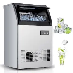 Acekool Commercial Ice Maker - 120Lbs/24H, 40Lbs Storage, Quiet & Energy Efficient with LED Control