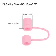 Unique Bargains Silicone Removable Washable Flexible Drinking Straw Cover Cap