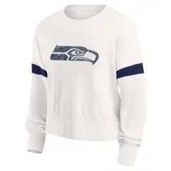 NFL Seattle Seahawks Women's Primary Antique Long Sleeve Crew Fleece Sweartshirt