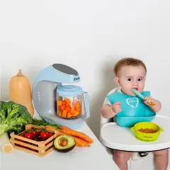EVLA's Baby Food Maker, Food Processor with Reusable Food Pouches, Blue