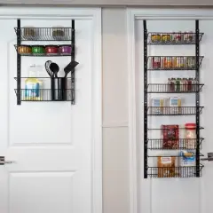 Over the Door Organizer - 9-Tier Hanging Wall Rack for Bathroom or Kitchen Organization - Pantry Organization and Storage by Home-Complete (Black)