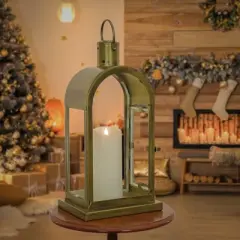 16" HGTV Arched Candle Lantern Antique Bronze - National Tree Company