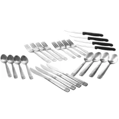 Gibson Home 24pc Stainless Steel Palmore Plus Silverware Set: Flatware Service for 4, Dishwasher-Safe, Includes Steak Knives