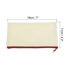 Unique Bargains Canvas Zipper Blank Home Office Travel File Bags 4 Pcs