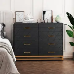Whizmax Dresser for Bedroom with 8 Drawer, TV Stand Dressers Chest of Drawers for Living Room Hallway Entryway
