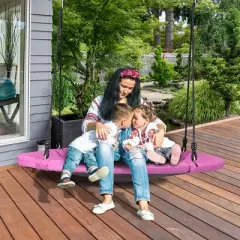 Infans 40" Flying Saucer Tree Swing Indoor Outdoor Play Set Kids Christmas Gift Pink