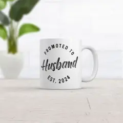 Crazy Dog Promoted to Husband 2024 Mug Funny Family Wedding Announcement Coffee Cup-11oz
