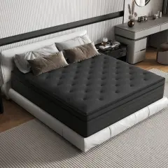 CHEVNI 12-14 Inch Mattress in a box Hybrid Spring Memory Foam Medium Firm Black