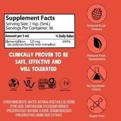 Novaferrum Liquid Iron 125mg Raspberry Grape 6 Oz