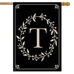 Briarwood Lane Classic Monogram Letter T House Flag Double-Sided 28" x 40"