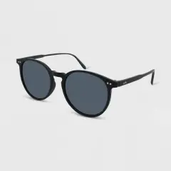 Women's Rubberized Plastic Round Sunglasses - Wild Fable&trade; Black