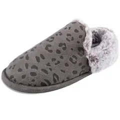Jessica Simpson Women's Leopard Embossed Slip-On Plush Slipper