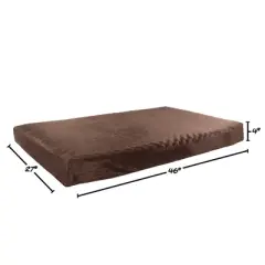 Orthopedic Dog Bed - 2-Layer Pet Bed for Floor, Kennel, or Crate with Removable Washable Cover - 46x27 Dog Bed for Large Dogs by PETMAKER (Brown)
