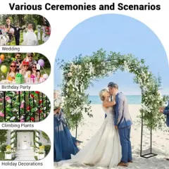 9.8ft x7.2ft Garden Arch Arbor, Garden Trellis for Climbing Plants Metal Pergola Arbor Wedding Arches