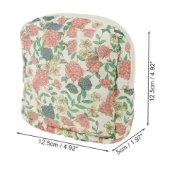 Unique Bargains Lady Portable Square Lipstick Bag Beige Colorful 1 Pc