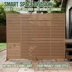 SEVOBAL 2pc Patio Screen Patio Privacy Porch Screen Patio Screens Paged Patio Decorative Screens Patio Screen Decor Outdoor, Brown, 90.94"*15.75"*72"