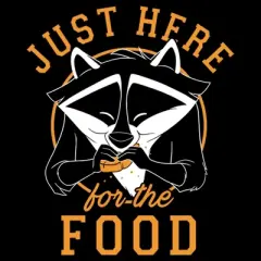 Men's Pocahontas Meeko Just Here for the Food  T-Shirt - Black - 2X Big Tall