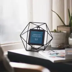 Northlight 8" Contemporary Hexagonal 4" x 4" Photo Picture Frame - Black