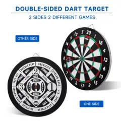GSE 18" Dartboard Game Set. 2-in-1  Paper Bound Baseball & Dart Board Games Set with six 17G Steel Tip Darts