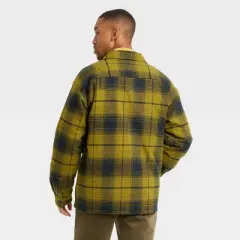 Houston White Adult Quilted Jacket - Moss Green Plaid